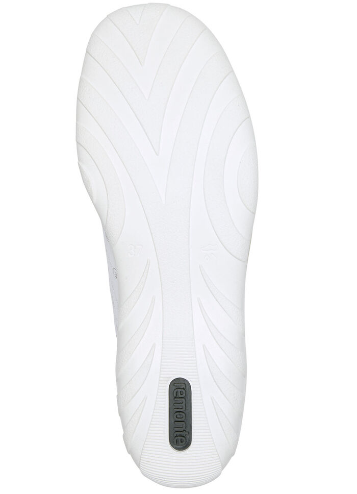 Remonte-sko med sn&ouml;rning gjord av tryckt och skimrande metalliskt syntetmaterial VIT-PUDERROSA