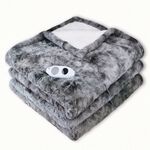 XXL elektrisk filt i lammskinnslook 