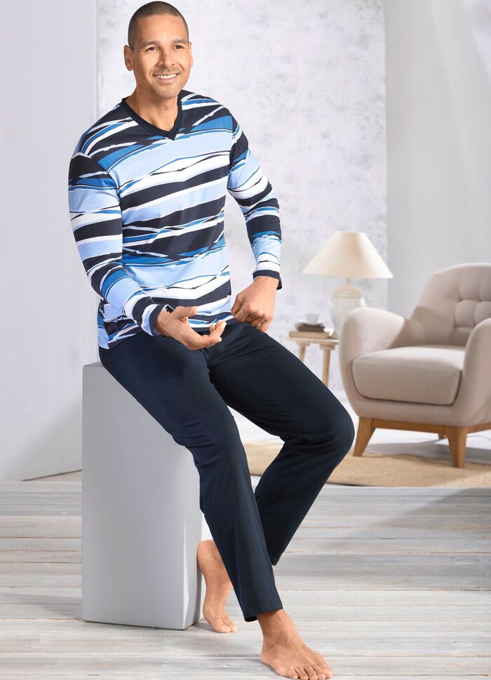 V-ringad pyjamas med &ouml;ppna manschetter 