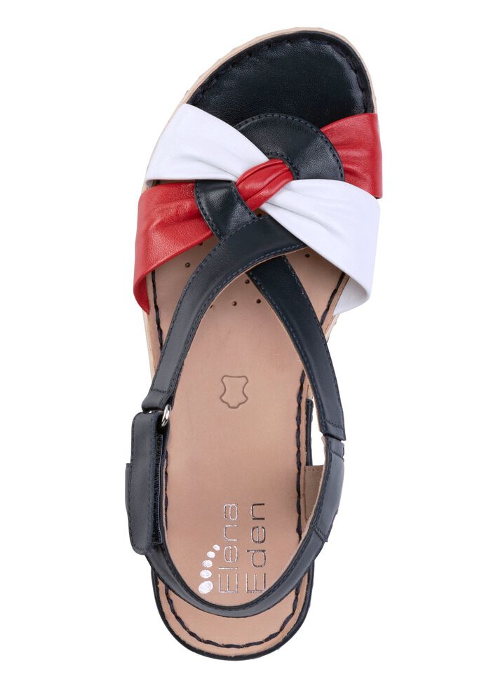 ELENA EDEN sandaler i nappal&auml;der BL&Aring; VIT R&Ouml;D