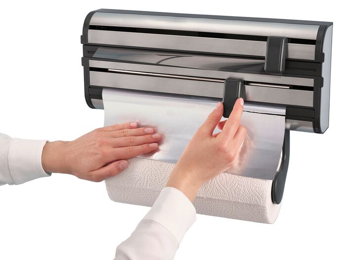 Leifheit v&auml;ggmonterad rullh&aring;llare av h&ouml;gkvalitativt rostfritt st&aring;l, rostfri 