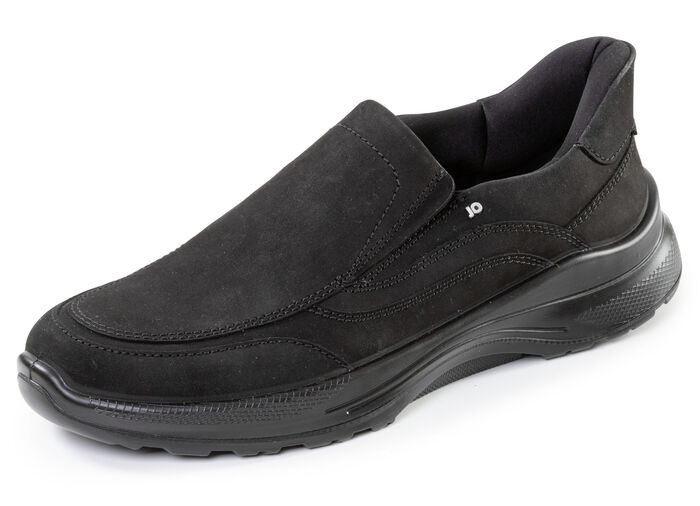 Klassiska herrtofflor, bredd H, med uttagbar fotbädd SCHWARZ