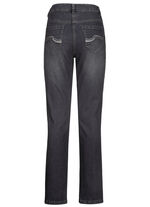 Jeans med vackra broderier och gnistrande strass GRAFIT
