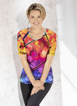 Topp med bl&auml;ckstr&aring;letryck i briljanta f&auml;rger 