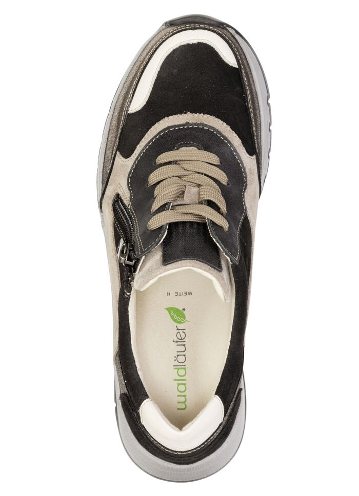 Waldläufer, bekväma damsneakers, bredd H, med uttagbar fotbädd TAUPE-FÄRGERIGT