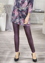 Leggings i en fin glansig look AUBERGINE