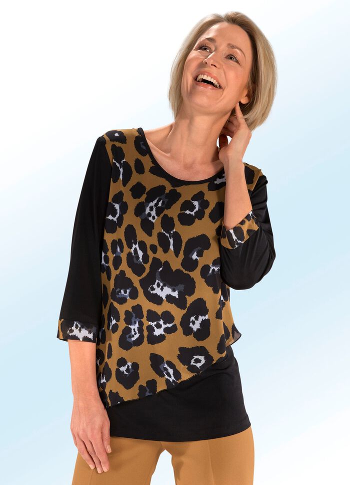 Skjorta med chiffongkant 