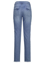 Eleganta jeans med fina dekorativa pärlor JEANS BLÅ