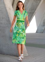 Klänning med briljant färgat bläckstråletryck 