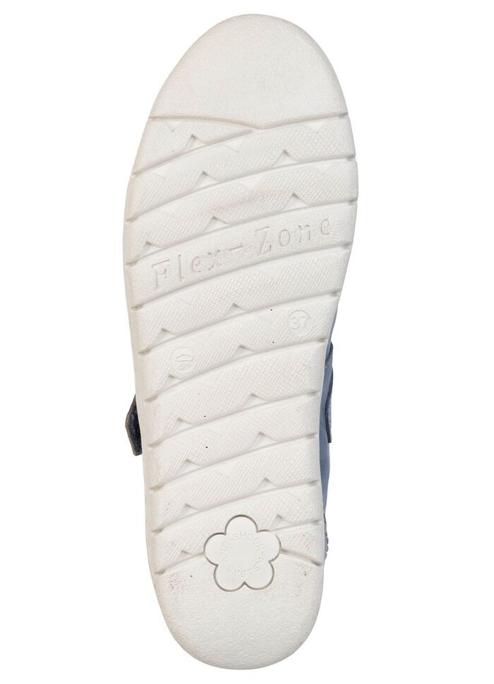 ELENA EDEN, somriga damtofflor, bredd H, med avtagbar fotb&auml;dd BLAU-ECRU