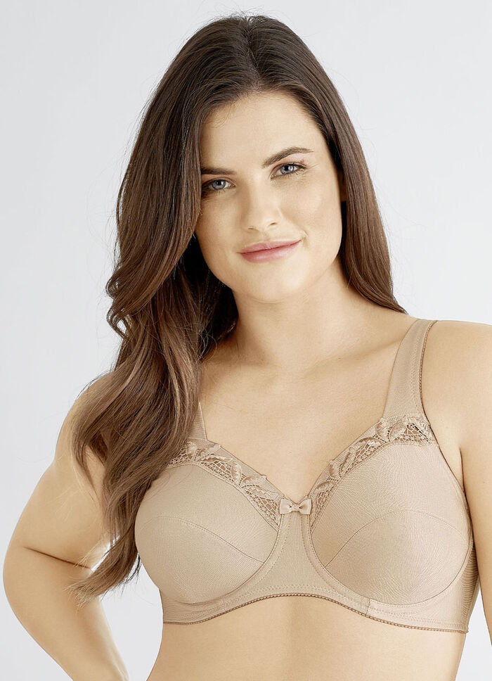 Felina bygel-bh med broderi spets SAND