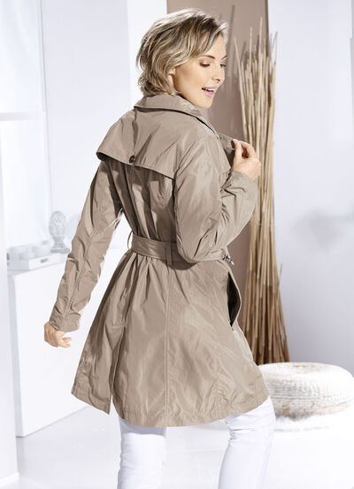 Funktionell trenchcoat med bälte, , large
