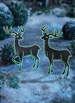 Noctilucent hjortsilhuetter i metall 