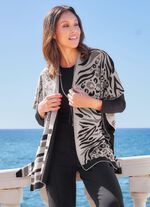 Poncho med elegant jacquarddesign 