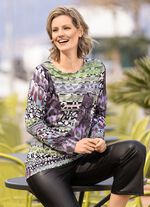 Topp med bl&auml;ckstr&aring;letryck i briljanta f&auml;rger 