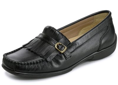 Loafers fr&aring;n ELENA EDEN chevreau-nappa med dekorslejf 