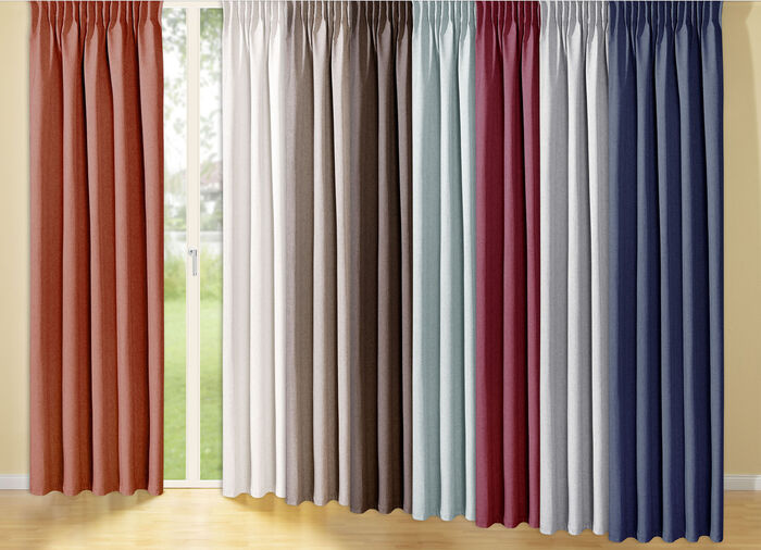 Energisnåla mörkläggningssjalar i linnelook BEIGE