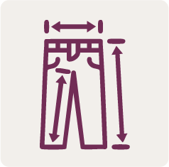 Ikon storlekskalkylator för dambyxor