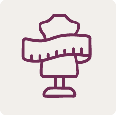 Ikon storlekskalkylator damöverdelar